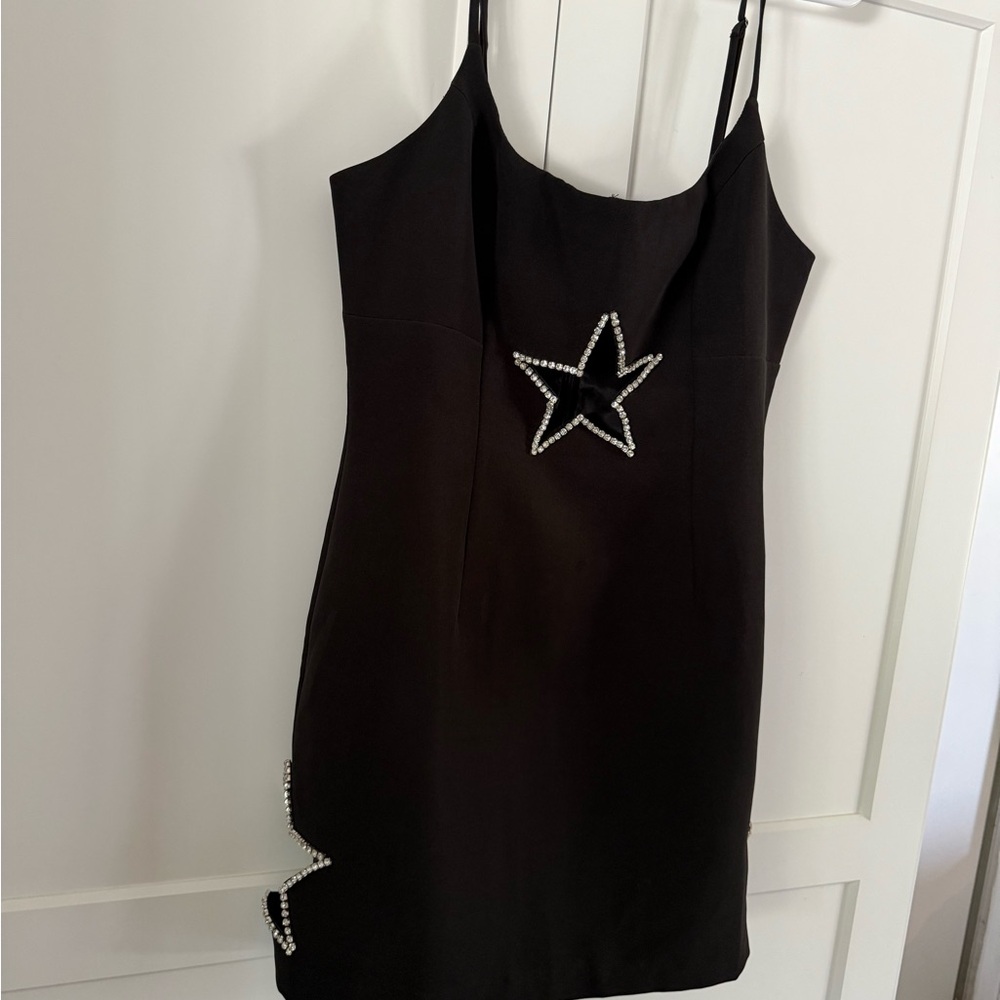 Nasty Gal Black Mini Dress with Star Detail